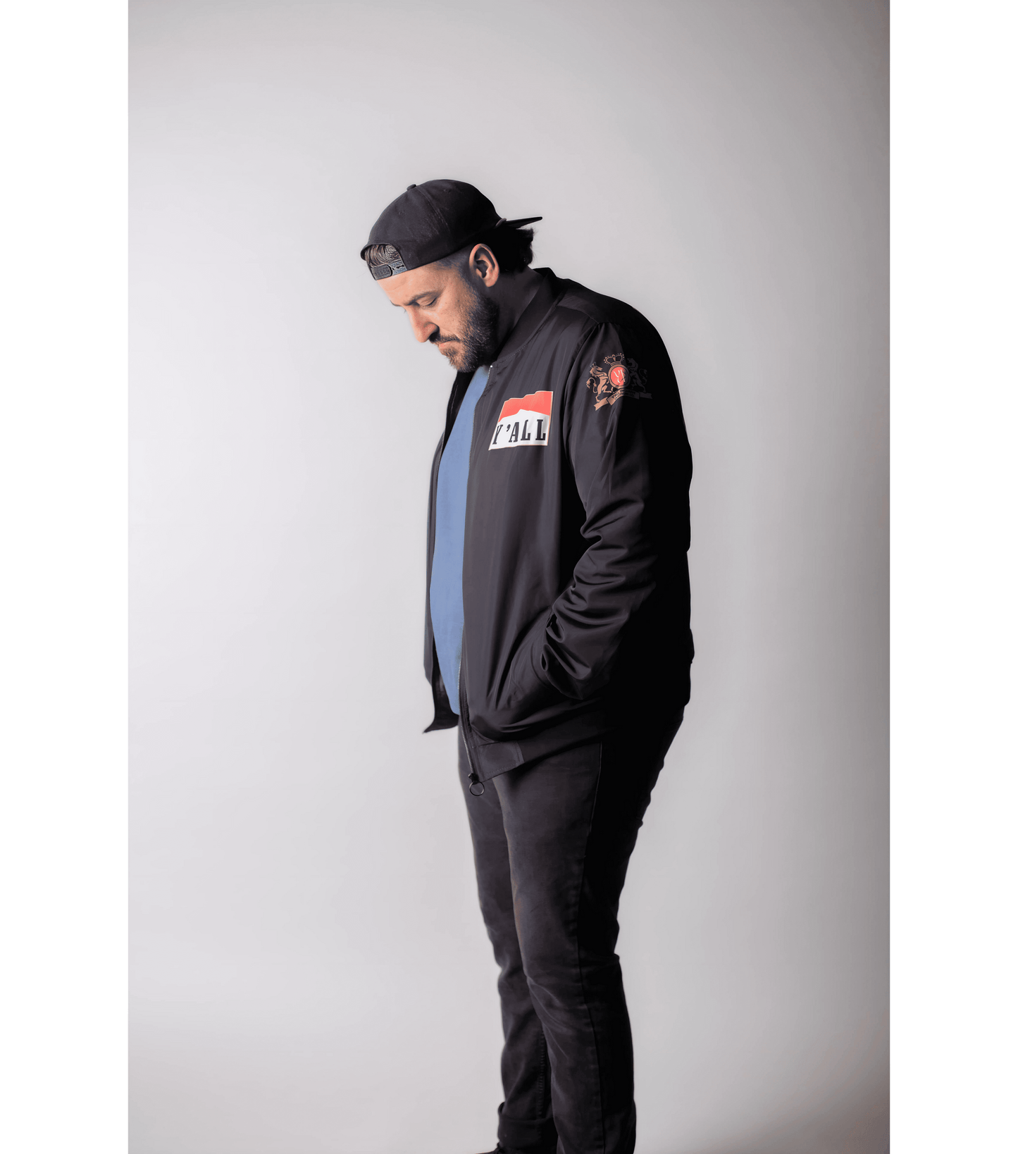 Smokin' Cowboy Bomber Jacket (Black)